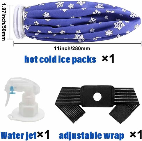 11" Ice Pack for Injuries Reusable with Spray Bottle Nozzle, Ice Bags w/Wrap Around Extension Band, Hot Cold Ice Pack for Sports Injuries, Headaches Hip Shoulder Back Knee Pain Relief in Kuwait