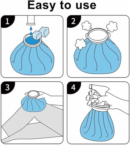 11" Ice Pack for Injuries Reusable with Spray Bottle Nozzle, Ice Bags w/Wrap Around Extension Band, Hot Cold Ice Pack for Sports Injuries, Headaches Hip Shoulder Back Knee Pain Relief in Kuwait