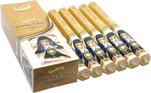 Govinda Incense - Santa Clara (Saint Claire) - 120 Incense Sticks, Masala Coated Incense in Saudi Arabia