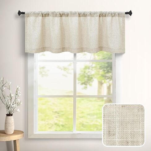 DANCURTON Dark Grey Linen Window Valance for Kitchen 3 Inch Rod Pocket Light Filtering Sheer Modern Farmhouse Charcoal Gray Valance Curtain Topper for Bedroom Living Room Dining Bathroom 18 Long in Saudi Arabia