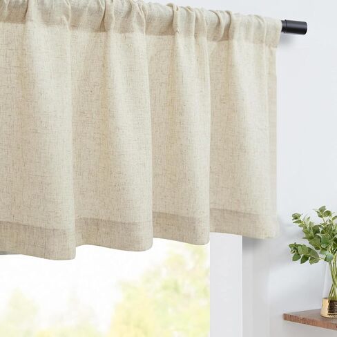 DANCURTON Dark Grey Linen Window Valance for Kitchen 3 Inch Rod Pocket Light Filtering Sheer Modern Farmhouse Charcoal Gray Valance Curtain Topper for Bedroom Living Room Dining Bathroom 18 Long in Saudi Arabia