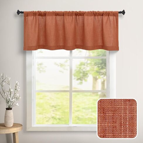 DANCURTON Dark Grey Linen Window Valance for Kitchen 3 Inch Rod Pocket Light Filtering Sheer Modern Farmhouse Charcoal Gray Valance Curtain Topper for Bedroom Living Room Dining Bathroom 18 Long in Saudi Arabia