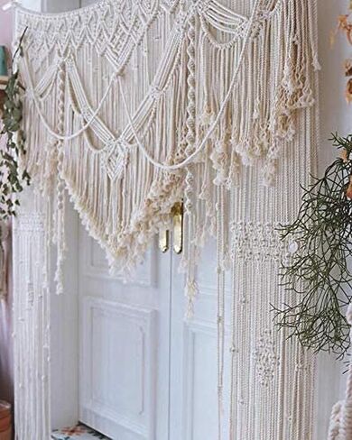 S.N.HANDICRAFTS Macrame ستارة كبيرة بوهيمية بوهو ديكور خلفية الزفاف الجدار الشنق (60X85) in Saudi Arabia