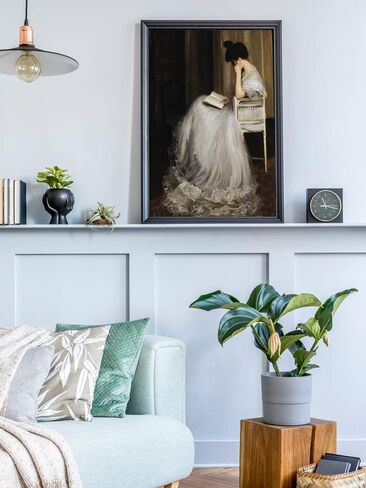 uoyien Vintage French Canvas Wall Art Famous Artwork Woman Reading Portrait Oil Painting Dark Academia Aesthetic Print 19th Century Antique Poster Retro Gallery Home Decor16x24in Unframed in Kuwait