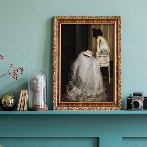 uoyien Vintage French Canvas Wall Art Famous Artwork Woman Reading Portrait Oil Painting Dark Academia Aesthetic Print 19th Century Antique Poster Retro Gallery Home Decor16x24in Unframed in Kuwait