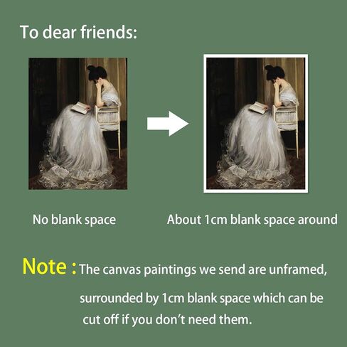 uoyien Vintage French Canvas Wall Art Famous Artwork Woman Reading Portrait Oil Painting Dark Academia Aesthetic Print 19th Century Antique Poster Retro Gallery Home Decor16x24in Unframed in Kuwait