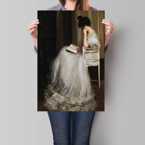 uoyien Vintage French Canvas Wall Art Famous Artwork Woman Reading Portrait Oil Painting Dark Academia Aesthetic Print 19th Century Antique Poster Retro Gallery Home Decor16x24in Unframed in Kuwait
