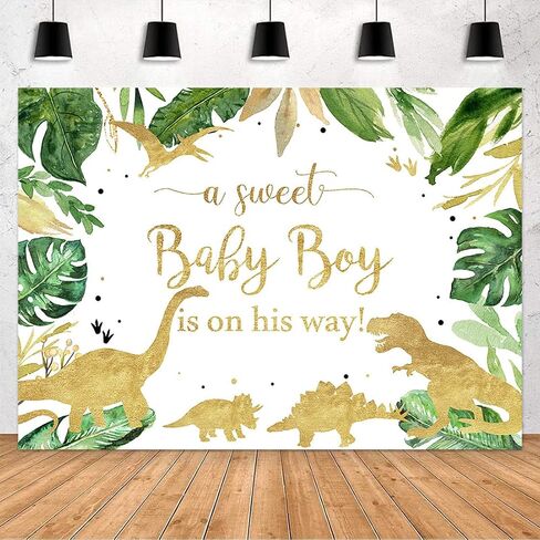 خلفيات استحمام الطفل من Avezano Dinosaur Roar It's a Boy Baby Shower ديكورات حفلات خلفية دينو موضوع الفقس قريبًا لوازم لافتة عيد ميلاد الطفل حديث الولادة (7 × 5 أقدام) in Saudi Arabia