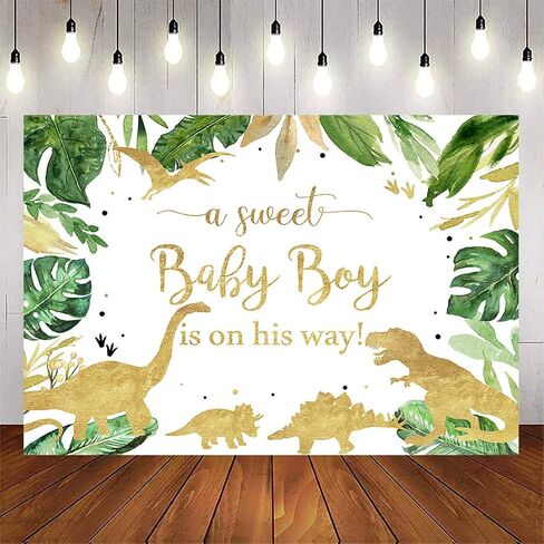 خلفيات استحمام الطفل من Avezano Dinosaur Roar It's a Boy Baby Shower ديكورات حفلات خلفية دينو موضوع الفقس قريبًا لوازم لافتة عيد ميلاد الطفل حديث الولادة (7 × 5 أقدام) in Saudi Arabia