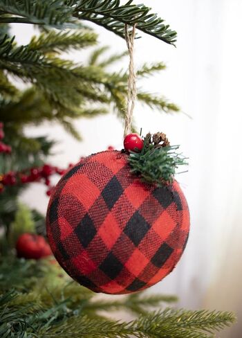 Burlap Christmas Hanging Ornaments, Farmhouse Rustic Christma Decorations, Natural Jute Ball Ornaments for Xmas Holiday Party Home Decor 12Pcs in Saudi Arabia
