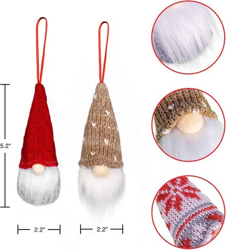 LMOPU Plush Gnomes Chritsmas Tree Decorations Hanging Xmas Ornaments Handmade Swedish Tomte Gnomes Scandinavian Santa Elf Set of 10 in Saudi Arabia