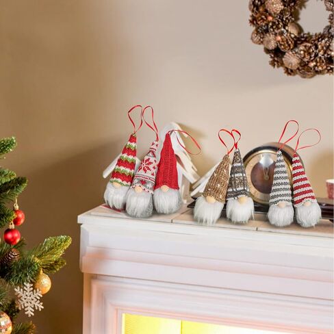 LMOPU Plush Gnomes Chritsmas Tree Decorations Hanging Xmas Ornaments Handmade Swedish Tomte Gnomes Scandinavian Santa Elf Set of 10 in Saudi Arabia