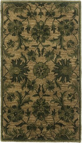 SAFAVIEH Antiquity Collection 6' Round Olive / Green AT824A Handmade Traditional Oriental Premium Wool Area Rug in Saudi Arabia