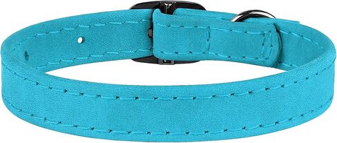 Murom Leather Cat Collar with Bell Adjustable Small Pet Kitten Collars Black Brown Pink Blue (Sky Blue) in Kuwait
