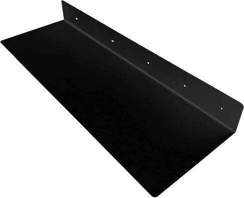 SIMOND STORE Black Metal Shelf - Wall Mount Shelf - Steel Industrial Heavy Duty Renter Friendly Shelves, Black Shelf (36" X 8" X 2.5") in Saudi Arabia