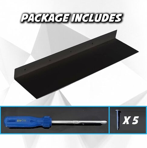 SIMOND STORE Black Metal Shelf - Wall Mount Shelf - Steel Industrial Heavy Duty Renter Friendly Shelves, Black Shelf (36" X 8" X 2.5") in Saudi Arabia