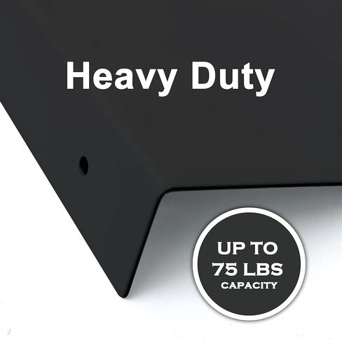 SIMOND STORE Black Metal Shelf - Wall Mount Shelf - Steel Industrial Heavy Duty Renter Friendly Shelves, Black Shelf (36" X 8" X 2.5") in Saudi Arabia