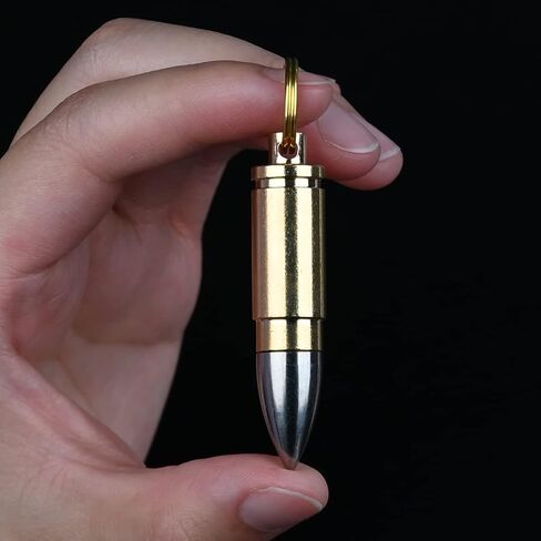 NHDT SW809 سلسلة مفاتيح حامل حبوب دواء محمولة، علبة من التيتانيوم والنحاس مضادة للماء حافظة للمحفظة أو الجيب أو قلادة، حافظة صغيرة EDC للسفر في الهواء الطلق. in Kuwait