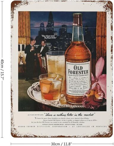 لافتة JIANKUN معدنية من القصدير، بوربون عتيق - إعلان ويسكي عتيق، مطبخ منزلي، مكتب، بار، مطعم، نادي النوم أو المرآب، 30.48 سم × 40.64 سم بوصة in Kuwait