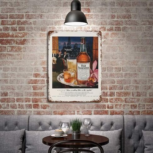لافتة JIANKUN معدنية من القصدير، بوربون عتيق - إعلان ويسكي عتيق، مطبخ منزلي، مكتب، بار، مطعم، نادي النوم أو المرآب، 30.48 سم × 40.64 سم بوصة in Kuwait