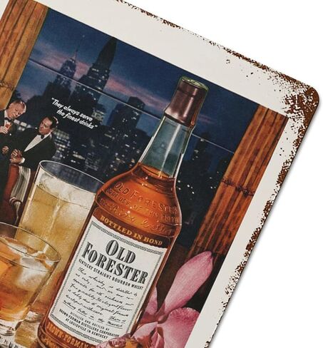 لافتة JIANKUN معدنية من القصدير، بوربون عتيق - إعلان ويسكي عتيق، مطبخ منزلي، مكتب، بار، مطعم، نادي النوم أو المرآب، 30.48 سم × 40.64 سم بوصة in Kuwait