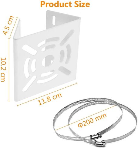 PreZiouz 2 Pack Universal Vertical Pole Mount Adapter with 4 Hoops and 8 Screws, Wall Mounting Hoop Bracket for CCTV Security Camera PTZ Dome Outdoor Installation (Black) in Kuwait