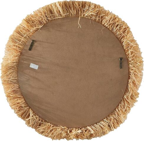 The Novogratz Seagrass Wall Mirror with Fringe Detailing, 35" x 1" x 35", Light Brown in Kuwait