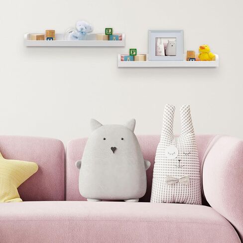 أرفف حائط مقوسة عائمة من ميلانكو لغرفة الأطفال، غرفة النوم، غرفة المعيشة، المطبخ، مجموعة من 2، أبيض in Kuwait