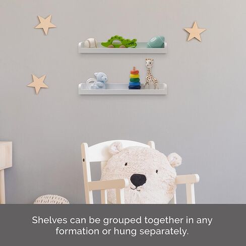أرفف حائط مقوسة عائمة من ميلانكو لغرفة الأطفال، غرفة النوم، غرفة المعيشة، المطبخ، مجموعة من 2، أبيض in Kuwait