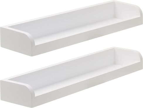 أرفف حائط مقوسة عائمة من ميلانكو لغرفة الأطفال، غرفة النوم، غرفة المعيشة، المطبخ، مجموعة من 2، أبيض in Kuwait