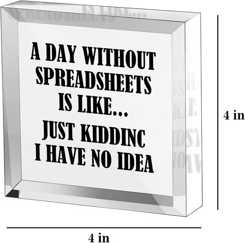 زخرفة لافتة مكتبية مربعة للمحاسب - يوم بدون جداول بيانات يشبه مجرد مزاح مناسب لتزيين طاولة المكتب المنزلي in Kuwait