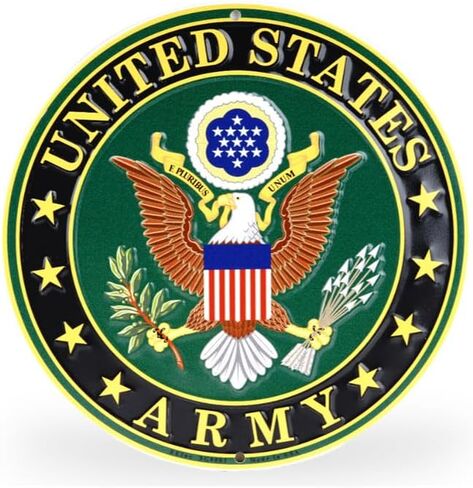 United States Army Decorative Metal Wall Plate for Home, Office, or Man Cave. Very sturdy. 2 holes for easy hanging anywhere. Great gift for your fellow United States Army soldier. Officially Licensed in Kuwait