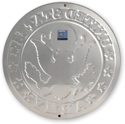 United States Army Decorative Metal Wall Plate for Home, Office, or Man Cave. Very sturdy. 2 holes for easy hanging anywhere. Great gift for your fellow United States Army soldier. Officially Licensed in Kuwait