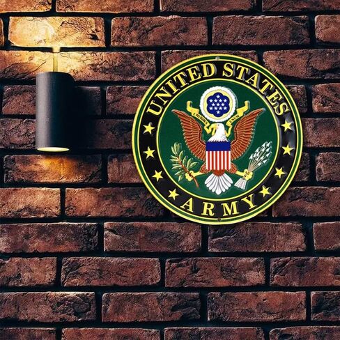 United States Army Decorative Metal Wall Plate for Home, Office, or Man Cave. Very sturdy. 2 holes for easy hanging anywhere. Great gift for your fellow United States Army soldier. Officially Licensed in Kuwait