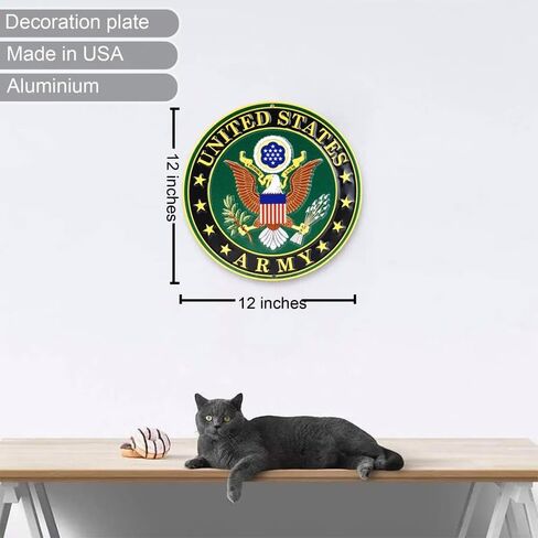 United States Army Decorative Metal Wall Plate for Home, Office, or Man Cave. Very sturdy. 2 holes for easy hanging anywhere. Great gift for your fellow United States Army soldier. Officially Licensed in Kuwait