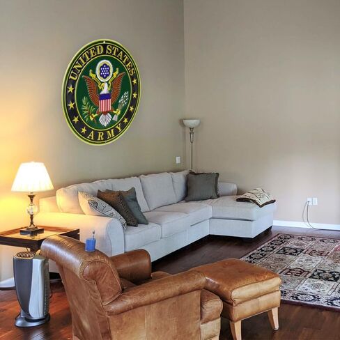 United States Army Decorative Metal Wall Plate for Home, Office, or Man Cave. Very sturdy. 2 holes for easy hanging anywhere. Great gift for your fellow United States Army soldier. Officially Licensed in Kuwait