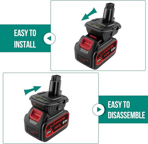 ADVTRONICS Battery Adapter DCA1820 Compatible with Dewalt 20V Lithium Battery DCB205 for Dewalt 18V NI-Cd&Ni-Mh Battery DC9096 DW9096 DC9098 DC9099 DW9099 in Kuwait