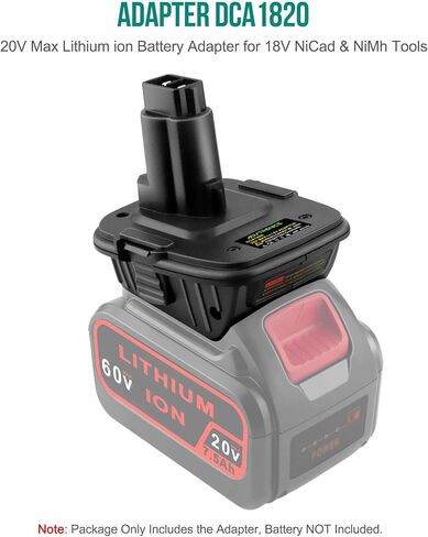 ADVTRONICS Battery Adapter DCA1820 Compatible with Dewalt 20V Lithium Battery DCB205 for Dewalt 18V NI-Cd&Ni-Mh Battery DC9096 DW9096 DC9098 DC9099 DW9099 in Kuwait