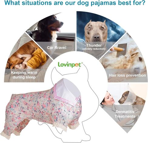 LovinPet Large Dog Pajamas for Male Dogs -Wound Care/Surgery Recovery Dog Pajamas, T-Shirt for Large Dog,Spring Flower Garden Print,Large Dog PJ's Pitbull Clothes,Party Costume for Large Dogs,XL in Saudi Arabia