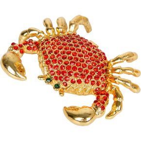 QIFU Hand Painted Crab Shape Decorative Enameled Trinket Box Hinged Unique Gift for Home Decor in Saudi Arabia
