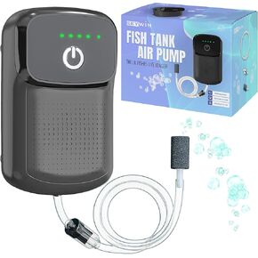 Skywin Fish Aerator Pump - Rechargeable Battery Powered Aquarium Air Pump - Portable Bait Aerator for Transporting Fish, Outdoor Fishing, Traveling, Moving, Bait Cooling (Black) in Kuwait