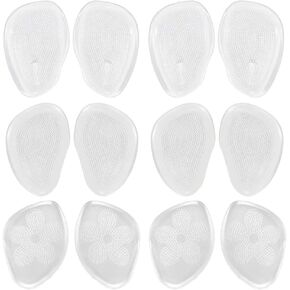Zioiaoro 12PCS Metatarsal Pads Soft Silicone Forefoot Pads, High Heel Front Inserts, Shoe Filler for Too Big Shoes Women & Man, Ball of Foot Cushions Gel Insoles for Pain Relief Bunion