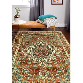 سجادة منطقة مجموعة Bashian - مادة البولي بروبيلين الفاخرة المصنوعة آليًا - ديكور منزلي لسجادة العداء، سجادة المدخل، سجاد غرفة المعيشة، 2.6 × 8 بوصة، صدأ in Kuwait