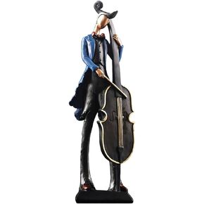 LYART Retro Musician Cellist Statue Resin Figurine Sculpture Giftbox Office Decoration Home Ornament for Living Room Bedroom Crafts Home Gift Statue for Music Lover (Cellist)