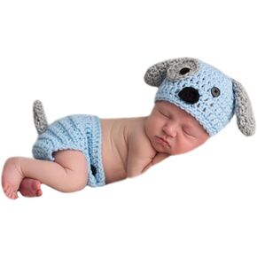 دعائم التصوير الفوتوغرافي لحديثي الولادة للاولاد والبنات والرضع، قبعة كرتونية لطيفة وسروال، ملابس محبوكة لالتقاط الصور in Kuwait