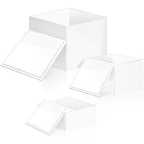 مجموعة رافعات بوفيه من 3 قطع من الاكريليك مع اغطية سفلية، صناديق اكريليك، مكعبات عرض متداخلة من الاكريليك 6 جوانب، مكعبات عرض اكريليك بيضاء، رافعات متداخلة لعرض الكيك ومقتنيات المجوهرات in Kuwait