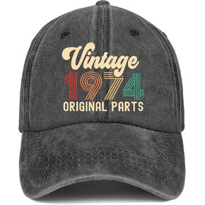 Siteshy 50th Birthday Gifts for Men Women Vintage 1974 Washed Distressed Baseball Cap Ideas Gift Retro Embroidered Hats in Kuwait
