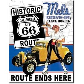 NINGFEI Mels Diner Drive in Route 66 Vintage Look 50039;s Hot Rod Retro Wall Decor Metal Tin Sign 8x12in Decorative Sign in Saudi Arabia