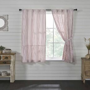 Piper Classics Timeless Ticking Red Stripe Roman Valance, Farmhouse Country Window Shade, Christmas Curtain, 24" L x 40" W in Kuwait