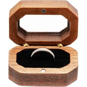 صندوق خواتم خشبي فردي عتيق للخطوبة مع غطاء اكريليك لعرض الخواتم وعرض المجوهرات in Kuwait